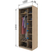 Шкаф-купе двухдверный 1000х600х2400