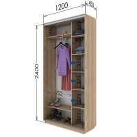 Шкаф-купе двухдверный 1200х450х2400