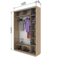 Шафа-купе з двома дверима 1600х450х2400