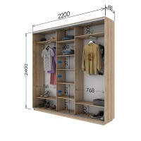 Шафа-купе 2200х450х2400