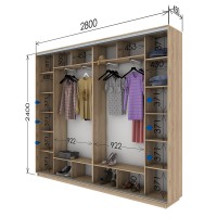 Шафа-купе 2800х450х2400