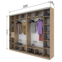 Шафа-купе 3000х450х2400