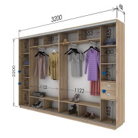 Шафа-купе 3200х450х2200