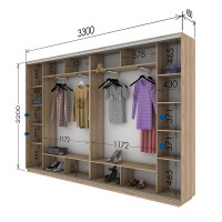 Шафа-купе 3300х450х2200