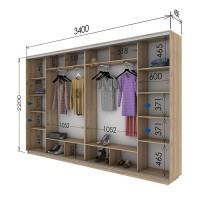Шкаф-купе 3400х450х2200