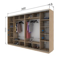 Шафа-купе 3400х600х2200