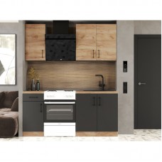 Кухня модульна Еверест Оптіма набір №1 Дуб крафт золотий+Антрацит 1,8 м (без стільниці) (DTM-5690)