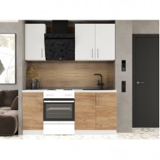Кухня модульна Еверест Оптіма набір №1 Білий+Дуб крафт золотий 1,8 м (без стільниці) (DTM-5691)