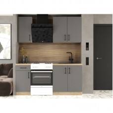 Кухня модульна Еверест Оптіма набір №1 Графіт 1,8 м (без стільниці) (DTM-5693)