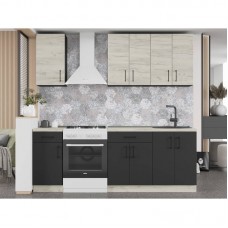 Кухня модульна Еверест Оптіма набір №4 Дуб крафт білий+Антрацит 2,2 м (без стільниці) (DTM-5704)
