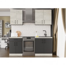 Кухня модульна Еверест Оптіма набір №2 Дуб крафт білий+Антрацит 2 м (без стільниці) (DTM-5694)