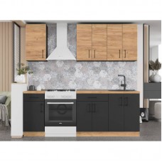 Кухня модульна Еверест Оптіма набір №4 Дуб крафт золотий+Антрацит 2,2 м (без стільниці) (DTM-5705)