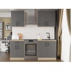 Кухня модульна Еверест Оптіма набір №2 Графіт 2 м (без стільниці) (DTM-5698)