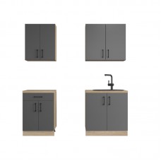 Кухня модульна Еверест Оптіма набір №2 Графіт 2 м (без стільниці) (DTM-5698)