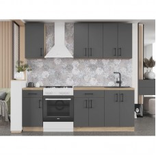 Кухня модульна Еверест Оптіма набір №4 Графіт 2,2 м (без стільниці) (DTM-5708)