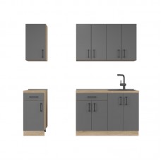 Кухня модульна Еверест Оптіма набір №4 Графіт 2,2 м (без стільниці) (DTM-5708)