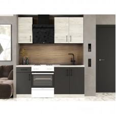 Кухня модульна Еверест Оптіма набір №1 Дуб крафт білий+Антрацит 1,8 м (без стільниці) (DTM-5689)