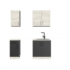 Кухня модульна Еверест Оптіма набір №1 Дуб крафт білий+Антрацит 1,8 м (без стільниці) (DTM-5689)