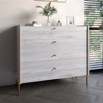 Комод с 4 ящиками LION Wood с золотыми ножками 100х90х45 см Самоа Дымчатый (LION-042962) Комод с 4 ящиками LION Wood с золотыми ножками 100х90х45 см Самоа Дымчатый (LION-042962)