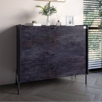 Комод с 4 ящиками LION Wood с черными ножками 100х90х45 см Бетон темный (LION-042975) Комод с 4 ящиками LION Wood с черными ножками 100х90х45 см Бетон темный (LION-042975)