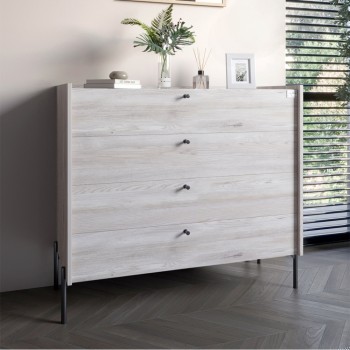 Комод с 4 ящиками LION Wood с черными ножками 100х90х45 см Самоа Дымчатый (LION-042985) Комод с 4 ящиками LION Wood с черными ножками 100х90х45 см Самоа Дымчатый (LION-042985)