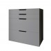 Комод-трюмо с зеркалом, нишей под сиденьем и ящиком LION Азия Антрацит (LION-041662) ТОП Комод-трюмо с зеркалом, нишей под сиденьем и ящиком LION Азия Антрацит (LION-041662) ТОП