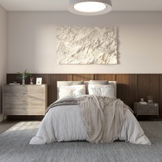 Гарнитур в спальню комод и прикроватная тумба на 2 ящика LION Wood Дуб Сонома (LION-041528)