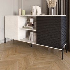 Комод открытый на черных металлических ножках LION Грей Бетон Style/Асфальт (LION-042713)