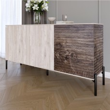 Комод закрыт в гостиную на черных металлических ножках LION Грей 154x38x76,5 см Самоа Дымчатый/Дерево (LION-041786)