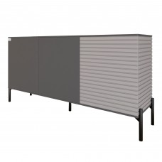 Комод закрыт в гостиную на черных металлических ножках LION Грей 154x38x76,5 см Антрацит/Кашемир (LION-041803)