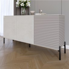 Комод закрыт в гостиную на черных металлических ножках LION Грей 154x38x76,5 см Бетон Style/Кашемир (LION-041804)