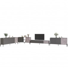 Комплект модульный для гостиной LION Грей 4 элемента с черными металлическими ножками Антрацит/Камень (LION-042767)
