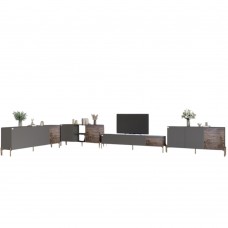 Комплект модульный для гостиной LION Грей 4 элемента с золотыми металлическими ножками Антрацит/Дерево (LION-042848)