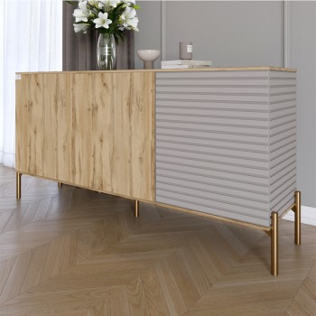 Комод закрытый в гостиную на золотых металлических ножках LION Грей 154x38x76,5 см Дуб Аппалачи/Кашемир (LION-041868) Комод закрытый в гостиную на золотых металлических ножках LION Грей 154x38x76,5 см Дуб Аппалачи/Кашемир (LION-041868)