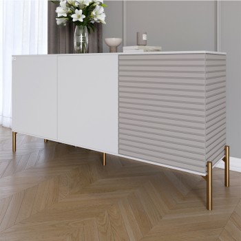 Комод закрытый в гостиную на золотых металлических ножках LION Грей 154x38x76,5 см Нимфея Альба (белый)/Кашемир (LION-041874) Комод закрытый в гостиную на золотых металлических ножках LION Грей 154x38x76,5 см Нимфея Альба (белый)/Кашемир (LION-041874)