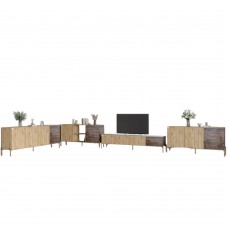 Комплект модульный для гостиной LION Грей 4 элемента с золотыми металлическими ножками Дуб Аппалачи/Дерево (LION-042878)