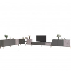 Комплект модульный для гостиной LION Грей 4 элемента с золотыми металлическими ножками Антрацит/Камень (LION-042907)