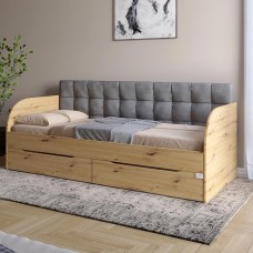 Детская односпальная кровать LION Л-7 с ящиками и ламелями Лили-95 90x190 см Дуб артизан (LION-044216)