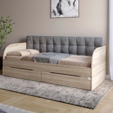 Детская односпальная кровать LION Л-7 с ящиками и ламелями Лили-95 90x190 см Дуб сонома (LION-044218)