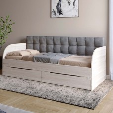 Детская односпальная кровать LION Л-7 с ящиками и ламелями Лили-95 90x190 см Самоа дымчатый (LION-044223)