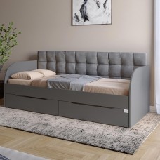 Детская односпальная кровать LION Л-7 с ящиками и ламелями Лили-95 80x190 см Антрацит (LION-044225)