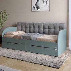 Детская односпальная кровать LION Л-7 с ящиками и ламелями Лили-95 80x190 см Гранит серый (LION-044229)