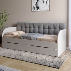 Детская односпальная кровать LION Л-7 с ящиками и ламелями Лили-95 80x190 см Кашемир (LION-044235)