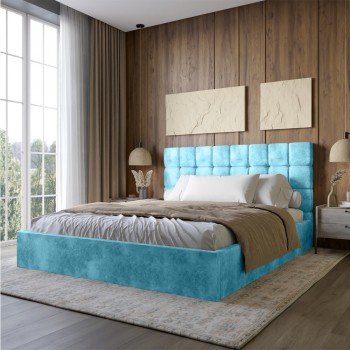 Двуспальная деревянная кровать LION Пикси Silk 502 (бирюзовая) 160х200 Двуспальная деревянная кровать LION Пикси Silk 502 (бирюзовая) 160х200