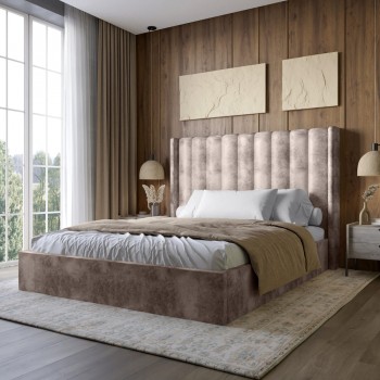 Двуспальная кровать LION Нино 180x200 SILK 105 (шоколадная) с подъемным механизмом Двуспальная кровать LION Нино 180x200 SILK 105 (шоколадная) с подъемным механизмом
