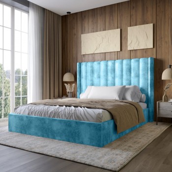 Двуспальная кровать с подъемным механизмом LION Нино 180x200 см SILK 502 Бирюзовый (LION-045034) Двуспальная кровать с подъемным механизмом LION Нино 180x200 см SILK 502 Бирюзовый (LION-045034)