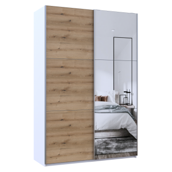 Шкаф-купе двухдверный Doros G-Caiser 160х60х240 см Белый/Дуб евок/1 Зеркало (DRS-011021) Шкаф-купе двухдверный Doros G-Caiser 160х60х240 см Белый/Дуб евок/1 Зеркало (DRS-011021)