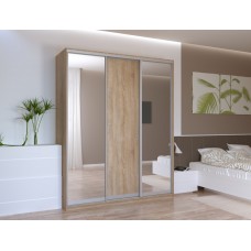 Шкаф-купе трехдверный Doros Сити Лайт 180х60х225 см Дуб сонома/2 Зеркала (DRS-011084)