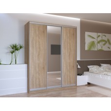 Шкаф-купе трехдверный Doros Сити Лайт 180х60х225 см Дуб сонома/1 Зеркало (DRS-011089)