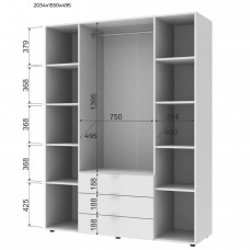 Шкаф распашной для одежды Doros Гелар 155х49,5х203,4 см Белый (DRS-011100)